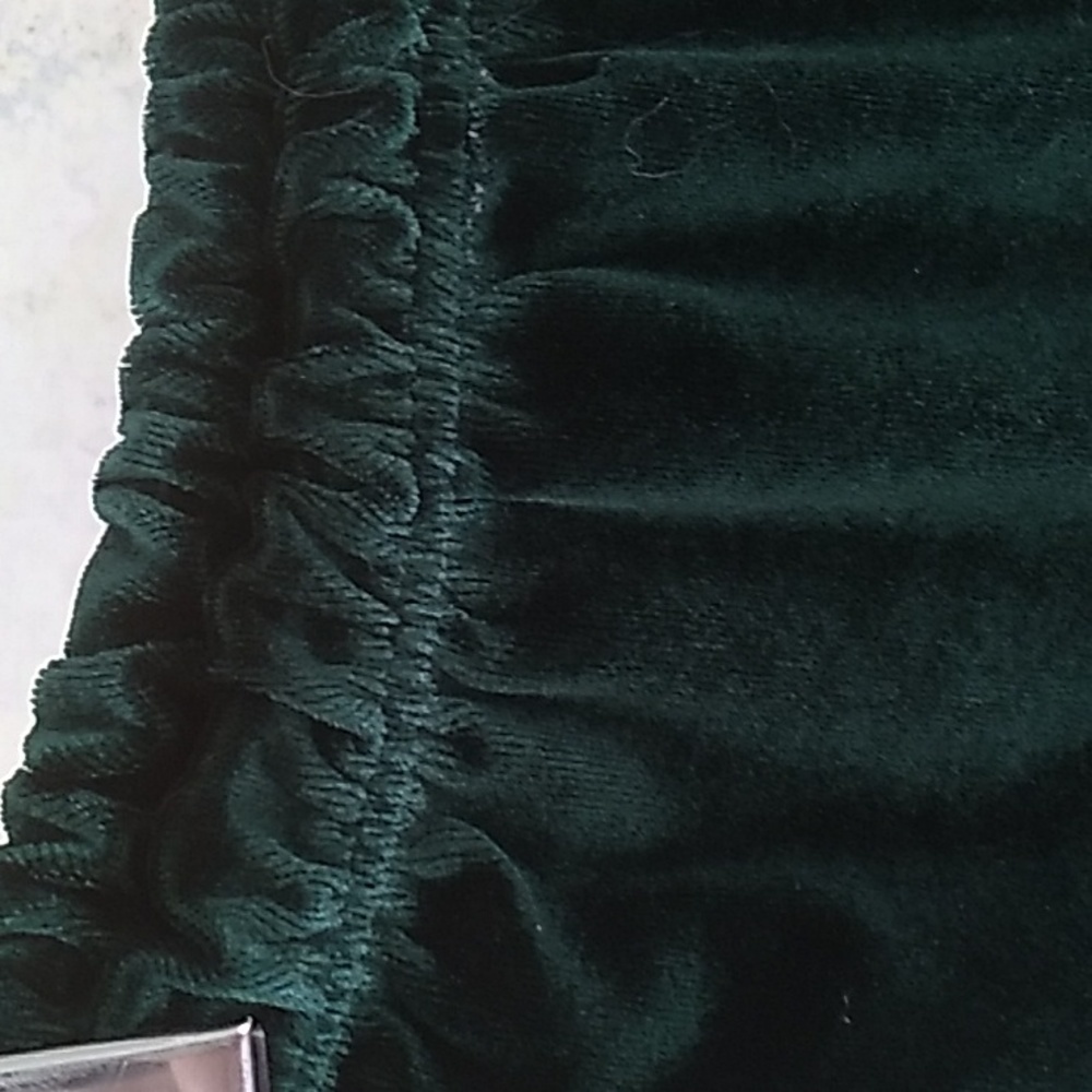 Valenti Women's Size Small Forest/Hunter Green Velvet Pull On Pants *Altered* - Picture 6 of 13